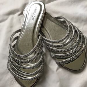 Bamboo Slip-On Silver Dazzled Sandals
